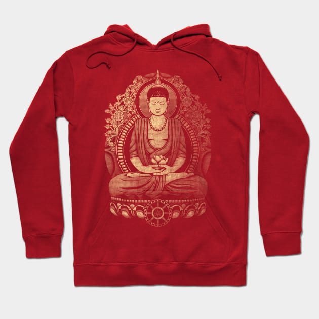 Gautama Buddha Weathered Halftone Hoodie by GAz